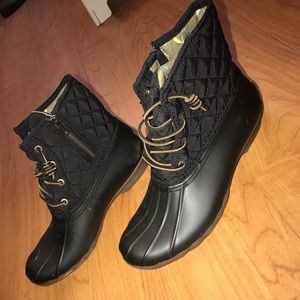 Sperry Top Sider Black Saltwater Boots